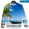 Heren Hoodies Sweatshirts Coconut Tree Beach mannen/vrouwen Capless Sweatshirt Hooded Mens Ocean Sky Mooie kust uitzicht Hoody Herfst Winter