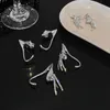 Kolczyki Dangle żyrandol 1PAIR Trendy łańcuchowy klip z tassels Ear Hook Pearl Clips Bez przebitych uszu Kobiety