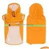 Dog Apparel Pet Waterproof Raincoat S/M/L/Xl/2Xl/3Xl/4Xl/5Xl Reflective Belt Hoody And Snowproof Clothes Drop Delivery Home Garden Su Dhjk1