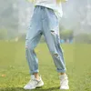 Dżinsy Baby Girl Hole spodnie moda wiosna jesienna jasnoniebieskie spodnie nastoletnie szkolne dziewczyny odzież rozerwana dla dzieci 3-12Y