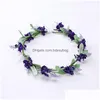 Dekorative Blumen Kränze Romantische Lavendel Blumenkrone Lila Farbe Haarreifen Damen Künstliche Festliche Lieferungen 5 8Cx2 Drop De Dh5Dh