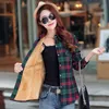 Frauen Blusen Shirts Dicke Warme Frauen Fleece Kariertes Hemd Weibliche Langarm Tops Winter Casual Streetwear Mujer Bluse Herbst Kleidung