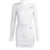 Casual Dresses Women Fashion Sexig långärmad blus med dragkjol Set fluorescerande reflekterande kläder Kvinnokläder 2023Casual