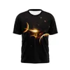 メンズTシャツ夏のTシャツ3Dプリンティング3次元渦Oネック毎日のカジュアル面白い