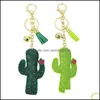 Key Rings Creative Women Cactus Rainbow Cloud Pendant Diy Plant Tassel Bag Keychain Fashion Accessories Drop Delivery Jewelry Otgiy