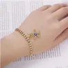 Charm Bracelets Blue Evil Eye for Women Hand Heart Starfish Crystal Tennis Chain Bange Female Fashion Party Jewelry Gift Drop Deliver Dhavt