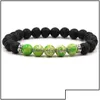 Fios de miçangas pulseiras de jóias chakra lava rock para homens mulheres cura natural cristal nce stone tigre olho picadas cadeias de cordas gota dhmuj