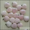 Arts et artisanat Charmes en pierre naturelle 25 mm en forme de cœur Rose Quartz Rose Pendentifs Chakras Gem Fit Boucles d'oreilles Collier Faisant Assortiment Dr Dhx6Z