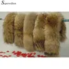 Scarves 2023 Winter Real Natural Fur Collar & Womens Scarfs Fashion Coat Sweater Luxury Raccoon Neck Cap #A320