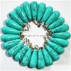 Nyckelringar Hela 2021 Fashion Mix Color Natural Stone Pendants Waterdrop Charms Halsband för smycken som tillverkar 50st/Lot Drop Delivery Dhjee