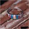 Band Rings Luxury Opal Wedding For Women Natural Stone Bride Engagement Bridesmaid Finger Fashion Jewelry Gift Drop Delivery Ring Dhkwg