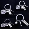 Key Rings Barbell Dumbbell Fitness Gym Finder With Strong Is Beautif For Lovers Men Keychains Accessories 4 Styles D908Q A Drop Deli Dhb84