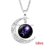 Pendant Necklaces 12 Zodiac Sign Moon For Women Glass Cabochon Constellation Charm Chains Fashion Jewelry Gift Drop Delivery Pendants Dh20M