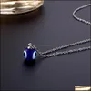 Anhänger Halsketten Evil Eye Kette Halskette Blaue Augen Amet Ojo Turco Kabh Schutz Zarte Schmuck Geschenk für Frauen Mädchen Drop Delive Dhvlp