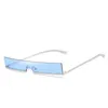 Sonnenbrille 2023 Kleine Rechteck Frauen Marke Designer Schmale Randlose Sonnenbrille Weibliche Sonnenbrille Dünne Candy Farbe Shades UV400