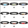 Brins de perles Lava Rock Stone Perles Bracelet Chakra Charm Naturel Huile Essentielle Diffuseur Chaîne Pour Femmes Hommes Mode Artisanat Bijoux Ott0C