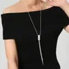 Pendant Necklaces Pinksee Vintage Elegant Geometric Crystal Tassel Necklace Women Personality Simple Long Sweater Chain Decoration