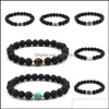 Arts And Crafts 12 Colors Natural Black Lava Stone Turquoise Tigers Eye Bracelet Vaolcano Aromatherapy Essential Oil Diffuser Drop D Dhmsd