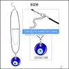 Pendant Necklaces Antique Deep Sea Blue Evil Eye Necklace Turkish Choker Glass Eyes Leather Rope Chain Jewelry Gift Drop Delivery Pen Dhp43