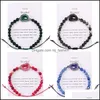 Perles Brins 6Mm Nature Pierre Agate Perles Bracelet Avec Carte De Remerciements Pour Les Femmes Réglable Résine Druzy À La Main Tressé Mode Juif Dh8Gi