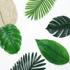 Couronnes de fleurs décoratives 10 pc feuilles d'arbre artificielles vertes fausses plantes pour la décoration de la maison accessoires de photographie de nourriture pour ongles accessoires de fond