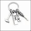 Anahtarlıklar kordonlar moda baba mektupları yaratıcı çekiç tornavida anahtarı anahtarlık çanta dekoru püskül asılı kolye babalar günü dhz7c