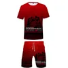 Kyokushinkai Kan Kyokushin 가라데 3D 프린트 반소매 T 셔츠와 비치 반바지 Two Piece Set Tracksuit Mens ClothingMen's