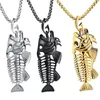 Pendentif Colliers Personnalité Creative Métal Poisson Squelette Collier Pour Hommes Femmes Mode Charme BijouxPendentif Elle22