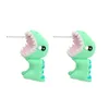 Stud Earrings 1 Pair Fashion Soft Pottery Dinosaur Cute Green Fine Jewelry For Women Child Girls Gift