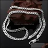 Chains Classic Women Men 1830 Inch Sier Gold Chain Necklace Long Metal 5Mm Snake Drop Delivery Jewelry Necklaces Pendants Otgcx