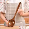 Spoons Wooden Ramen Soup Japanese Kitchen Spata Teakwood Frying Rice Seasoning Nonstick Pan Drop Delivery Home Garden Dining Bar Flat Dhiuh