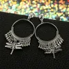 Dangle Boucles D'oreilles Libellule Grand Cercle Géométrique Pendentif Oreille Stud Fête De Mariage Cadeau D'anniversaire Pour Les Femmes Accessoire Bijoux # 290945 Lustre