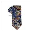 Neck Ties Casual Floral Print Tie For Men Skinny Cotton Wedding Mens Neckties Classic Suits Fashion Accessories Drop Delivery Otola