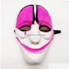 Party Masks PVC Halloween Mask Scary Clown Payday 2 för Masquerade Cosplay Horrible Drop Delivery Home Garden Festive Supplies DHSME