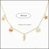 ペンダントネックレスColorf Zircon Mini Ocean Amional Small Beach Charm Clavicle Summer Starm Necklace Jewelry A2Z Drop Delivery Pendants Dhodr