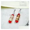 Dangle Chandelier Personalized Simation Red Wine Bottle Earrings For Women Korean Version Funny Bar Night Club Hip Hop Jewelry Gif Dhp4Y