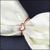 Band Rings Minimalist Heartshaped Love Ring For Women Good Friend Gift Rose Gold Lovers Simple Finger Knuckles Size 511 Drop Deliver Dhpxa