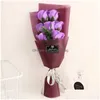 装飾的な花の花輪バレンタインデー人工花小さな7レッドローズマニュアルシミュレーションmti色偽造ブロッサムオリジナリティg dhudg