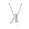 Pendant Necklaces 26 Letters Initials Necklace Zircon Pendants Long Chain For Women Wedding Jewelry Alphabets Name Birthday Gifts Dr Dhdmc