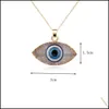 Arti e mestieri Simple Moon Evil Eye Druzy Drusy Collana con ciondolo Donna Resina fatta a mano Catene Clavicel Collane per donna Christma Dhoum