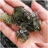 Pietre preziose sciolte Aaddadd Natural Moldavite Green Aerolites Crystal Stone Pendant Energy Apotropaic4G6G / Lotadd Corda Collana unica D Dhmya