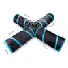 Cat Toys 4-Way Collapsible Tunnel Tube Polyester Funny Ring Bell Foldable Kitten Pet Interactive Animal