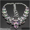 Подвесные ожерелья hermosa герметичные ювелирные украшения роскошная мода мода женщины Sier Color Ожерелье 20 дюймов капли подвески Dhcge