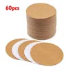 Table Mats Pads 60 Pcs Pratique Forme Ronde Plaine Naturel Liège Dessous De Verre Vin Boisson Café Thé Tasse Pad Pour La Maison Bureau Cuisine PadsMats