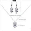 Earrings Necklace Fashion Owl Flower Slippers Pendant Chain Necklece Earring Set For Girl Gold Sier Zircon Dangle Wedding Jewelryy Dh0Rf