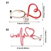 Brosches stift smycken kepsar nyhet lapel emalj stift ryggsäck stetoskop brosch hjärtformat elektrokardiogram