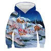 Herren Hoodies Sweatshirts Kinder Hoodie 3D Gedruckt Weihnachten Pullover Sweatshirt Langarm Kinder Kleidung Für Jungen/Mädchen Coole Süße Tops