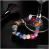 Beaded Colorf Natural Stone Bracelets для женщин Мужчины, исцеляющие радужные бусинки, йога эластичность брасх