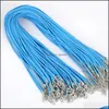 Cord Wire 1.5Mm 2Mm Wax Leather Beading Necklace String Snake Rope Lobster Clasp Chain Fashion Diy Jewelry Components In Bk 45Cmad Ot0Xz