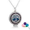 Pendant Necklaces Arrival Tree Of Life Aromatherapy Necklace Crystal Rhinestone Locket Essential Oil Diffuser For Women Fashion Drop Dhukr